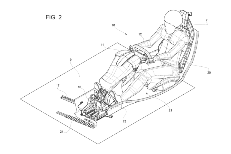 Ferrari запатентовала необычное водительское сиденье. Его можно сдвигать к центру сиденье, Ferrari, центральное, положение, рулевое, слева, патент, также, когда, такая, можно, вместе, только, время, конструкция, Итальянский, Tesla, Cybertruck, остальных, современных